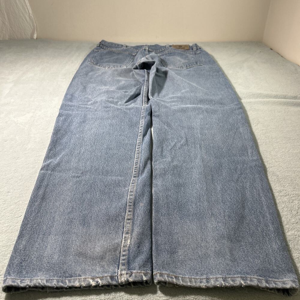 Y2k 2000s Wrangler Loose Straight Jeans Mens 34x34 Wide Relaxed Hamilton Worker